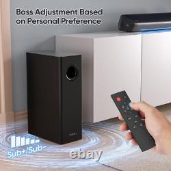 Barre de son Saiyin avec caisson de basses pour TV, barre de son TV de 17 pouces, son surround 2.1Ch