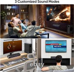 Barre de son Saiyin avec caisson de basses pour TV, barre de son TV de 17 pouces, son surround 2.1Ch