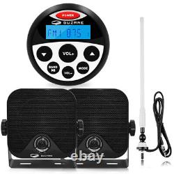 Bluetooth Car Boat Stereo Audio Radio Avec Haut-parleurs Et Antenne Étanches