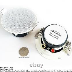 Bluetooth Ceiling Music Kit -mini Amp & 4 Haut-parleurs Profil Bas-stereo Hifi Sound