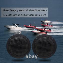Bluetooth Marine Stereo Audio System Boat Radio, 2paires De Haut-parleurs Étanches