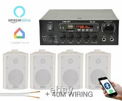 Bluetooth Mur Pa 4 Haut-parleur + Kit D'amplificateur De Musique Sans Fil Sd Sans Fil
