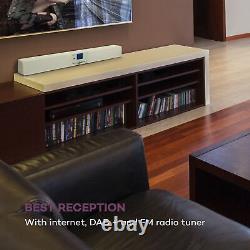 Bluetooth Sound Bar Stereo Haut-parleur Internet Dab+ Fm Radio Usb Remote 55w Blanc