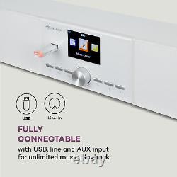 Bluetooth Sound Bar Stereo Haut-parleur Internet Dab+ Fm Radio Usb Remote 55w Blanc