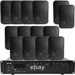 Bluetooth Stereo Sound System Black 200w Wall Speaker Channel Hifi Mixer Amp