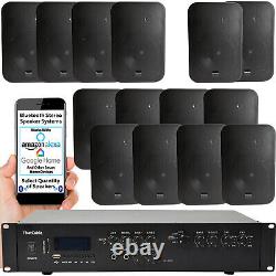 Bluetooth Stereo Sound System Black 200w Wall Speaker Channel Hifi Mixer Amp