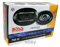 Boss Audio P694c 6x9 4-way 800w Voiture Coaxial Haut-parleurs Stéréo P69.4c 4 Ohm
