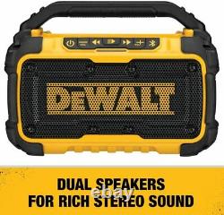 Dewalt Corded Cordless Dual Speakers 100 Ft Bluetooth Stereo Sound 20v Poignée