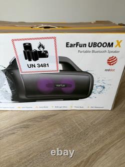 EarFun UBOOM X Haut-parleur Bluetooth Portable, son stéréo 80W, basses puissantes