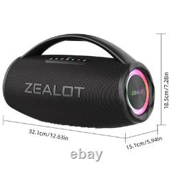 Enceinte BT sans fil stéréo avec son puissant de 80W et lumières colorées