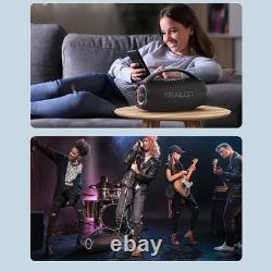 Enceinte BT sans fil stéréo avec son puissant de 80W et lumières colorées