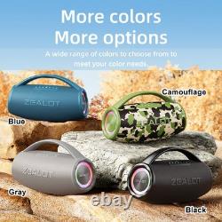 Enceinte BT sans fil stéréo avec son puissant de 80W et lumières colorées