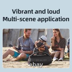 Enceinte BT sans fil stéréo avec son puissant de 80W et lumières colorées