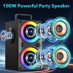 Enceinte Bluetooth 100W portable, puissante, basses profondes, son fort sans fil