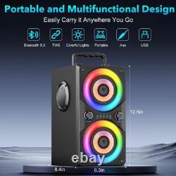 Enceinte Bluetooth 100W portable, puissante, basses profondes, son fort sans fil