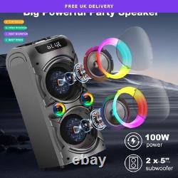 Enceinte Bluetooth portable TYOTY 100W appairage TWS son stéréo puissant noire neuve