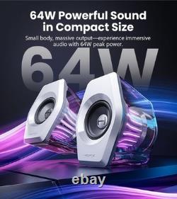 Enceintes Bluetooth pour ordinateur avec son surround virtuel 7.1, éclairage RGB, États-Unis