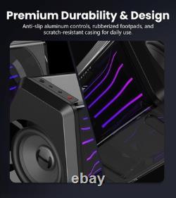 Enceintes Bluetooth pour ordinateur avec son surround virtuel 7.1, éclairage RGB, États-Unis