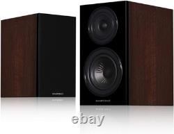 Enceintes HiFi Compactes en Bibliothèque 60W Paire Finition Noyer Audio Stéréo 8 Ohm