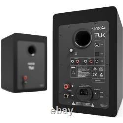 Enceintes actives Bluetooth Kanto Audio TUK paire noire mate alimentées pour bibliothèque