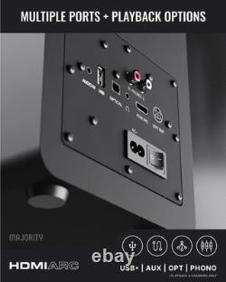 Enceintes bibliothèque actives Majority D100X Bluetooth 2.2