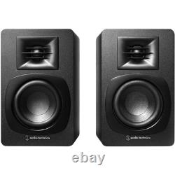 Enceintes de bibliothèque alimentées Audio Technica AT-SP3X avec Bluetooth noires