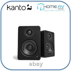 Enceintes de bureau actives et alimentées Kanto Audio YU2, finition noire mate