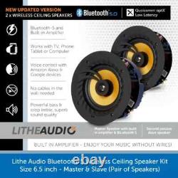 Enceintes de plafond sans fil Bluetooth Lithe Audio 6.5 actives APTX paire 03201