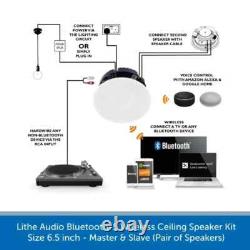 Enceintes de plafond sans fil Bluetooth Lithe Audio 6.5 actives APTX paire 03201