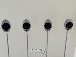Enceintes surround KEF HTS2001 Egg x 5, 4 pieds hauts, câbles, manuels, boîte