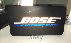 Enseigne lumineuse de magasin Bose Audio vintage d'origine des années 1970-80 stéréo hi-fi en état de fonctionnement
