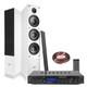 Ensemble D'enceintes De Tour Hifi Fenton Shf80w Avec Amplificateur Bluetooth Blanc