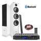 Ensemble De Haut-parleurs Tour Fenton Shf80w Hifi Avec Amplificateur Bluetooth Blanc