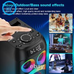 Haut-parleur Bluetooth, 160W de puissance de crête, son stéréo puissant et fort, basses profondes, boombox sans fil