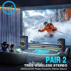 Haut-parleur Bluetooth, 160W de puissance de crête, son stéréo puissant et fort, basses profondes, boombox sans fil