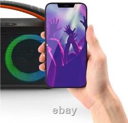 Haut-parleur Bluetooth Boombox avec lumières LED changeantes de couleur et son stéréo