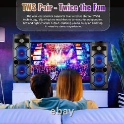 Haut-parleur Bluetooth de fête avec double subwoofer de 12'' - Son stéréo puissant avec basses lourdes, FM, TWS