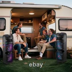 Haut-parleur Bluetooth de fête avec double subwoofer de 12'' - Son stéréo puissant avec basses lourdes et micro