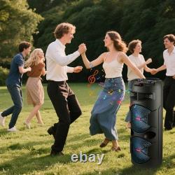 Haut-parleur Bluetooth de fête avec double subwoofer de 12'' - Son stéréo puissant avec basses lourdes et micro