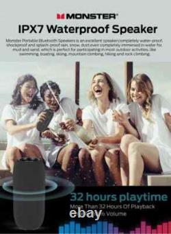 Haut-parleur Bluetooth portable sans fil étanche avec son stéréo basses et microphone