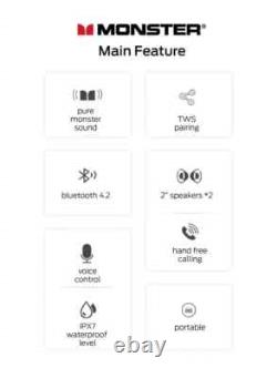 Haut-parleur Bluetooth portable sans fil étanche avec son stéréo basses et microphone