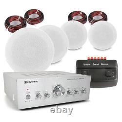 Haut-parleurs De Plafond Avec Amplificateur, Sélecteur Multi-pièces 2-way Home Audio (2x Escs6)