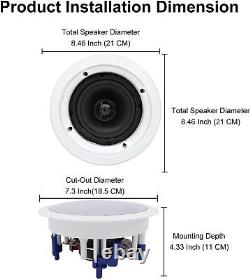 Haut-parleurs de plafond Bluetooth Dual Herdio de 5,25 pouces stéréo pour cuisine et salle de bain
