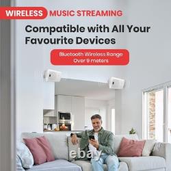 Haut-parleurs sans fil d'extérieur/intérieur, haut-parleurs Bluetooth muraux, étanches, AUX