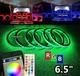 Kit De 6 Anneaux Lumineux St&eacute;r&eacute;o Audio Pour Haut-parleur De Voiture Rgb Led 6,5 Pouces, T&eacute;l&eacute;commande + Application