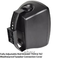 Kit de haut-parleurs Bluetooth d'extérieur 4x 60W Amplificateur stéréo noir Fêtes BBQ au jardin