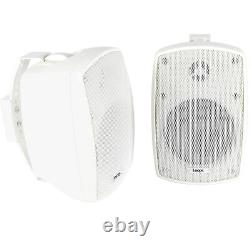 Kit de haut-parleurs Bluetooth extérieurs 2x 60W Amplificateur stéréo blanc pour jardin et fêtes BBQ