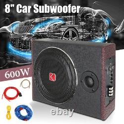 Kuerle 8'' 600w Active Under Seat Car Subwoofer Audio Speaker Stereo Powered Amp