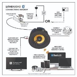 Lithe Audio 03201 Enceintes de Plafond Bluetooth Sans Fil Actives APTX 6,5 pouces (Paire)
