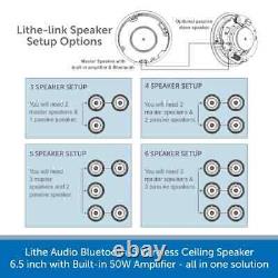 Lithe Audio 6.5 Haut-parleur De Plafond Bluetooth Sans Fil Aptx Unique 03200